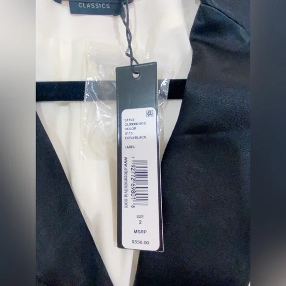NWT $550 Alice + Olivia Kryie Tuxedo Blazer Dress - Picture 13 of 14